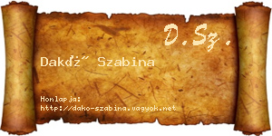Dakó Szabina névjegykártya
