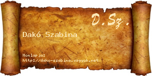 Dakó Szabina névjegykártya